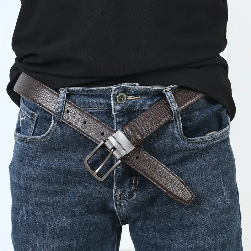 Cowhide men's belt