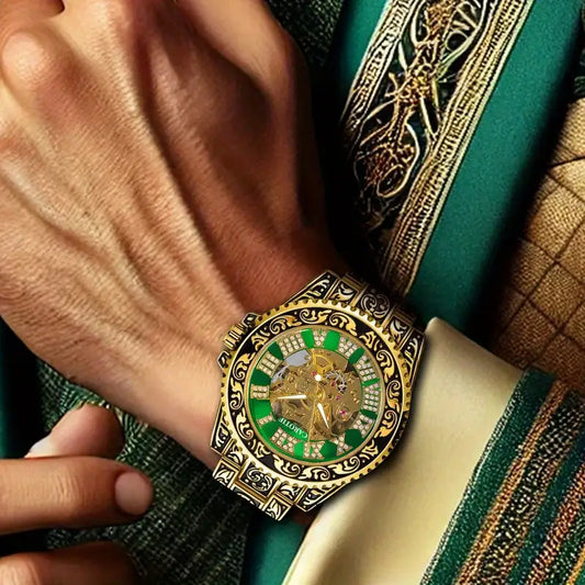 Classical and fashionable engraved fully automatic mechanical watch Gift box