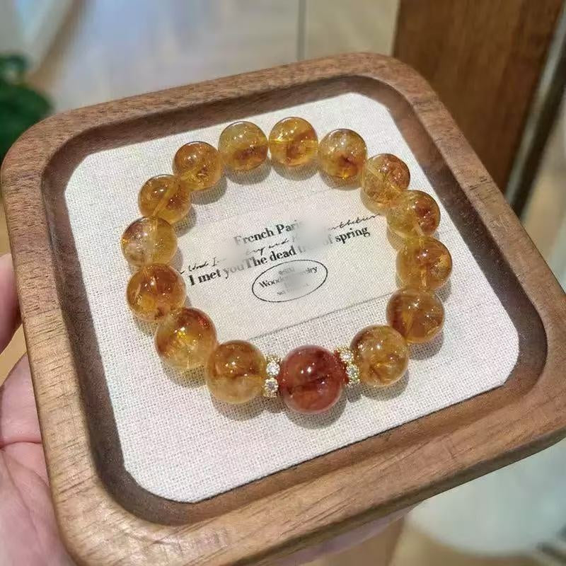 women's citrine bracelet good fortune beads