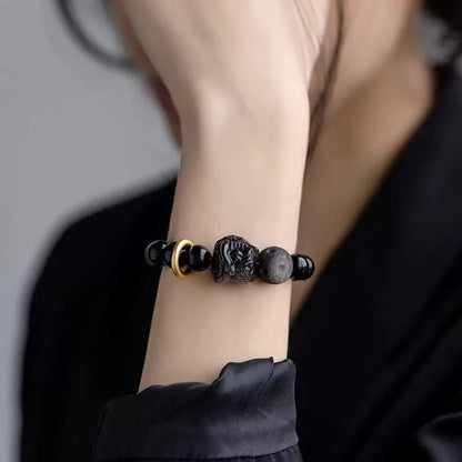 Natural Obsidian Good Luck Bracelet