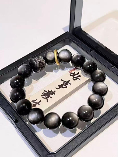 Natural Obsidian Good Luck Bracelet