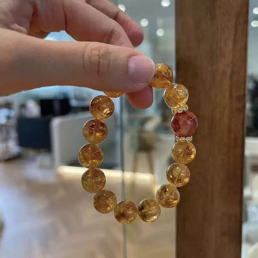 women's citrine bracelet good fortune beads