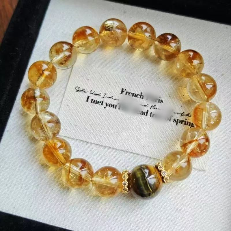 women's citrine bracelet good fortune beads